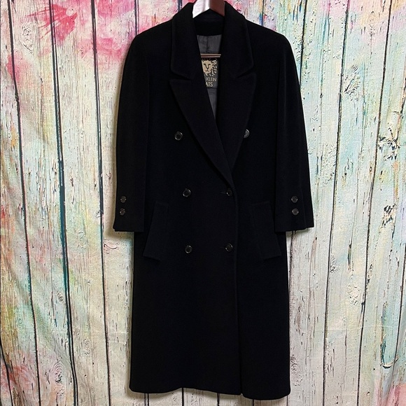 100% Cashmere Anne Klein Classic Black Coat 12/14 - Picture 1 of 16